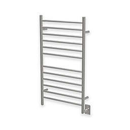 Amba Radiant Wall Mount Hardwired Towel Warmer with 12 Straight Bars in Brushed Stainless Steel
