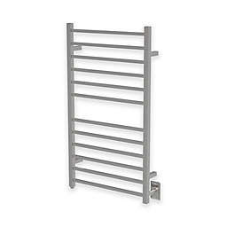Amba Radiant Wall Mount Hardwired Towel Warmer with 12 Square Bars in Brushed Stainless Steel