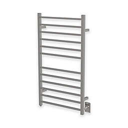 Amba Radiant Wall Mount Hardwired Towel Warmer with 12 Square Bars in Polished Stainless Steel