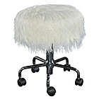 Alternate image 0 for Ollie Faux Fur Rolling Swivel Stool in White