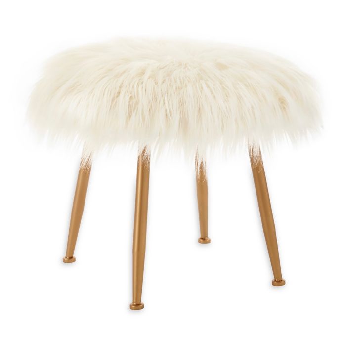 Grayton Faux Fur Vanity Stool Bed Bath Beyond