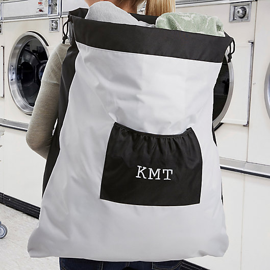 Alternate image 1 for Embroidered Monogram Laundry Bag