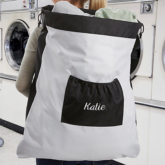 Alternate image 1 for Embroidered Name Laundry Bag