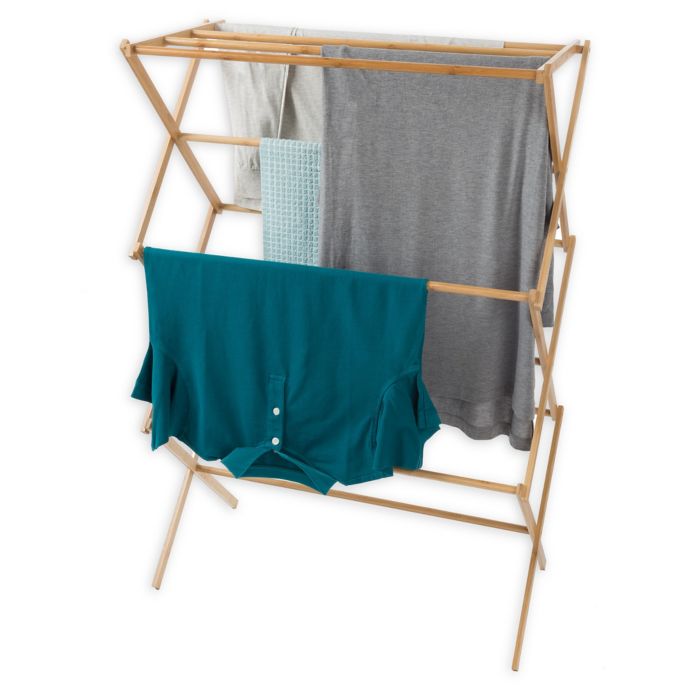 Lavish Home Bamboo Folding Laundry Drying Rack | Bed Bath & Beyond