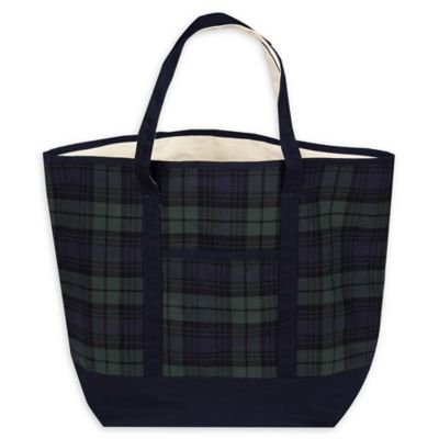 plaid tote bag