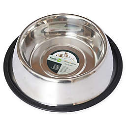 Iconic Pet Metallic Non-Skid Pet Bowls in Stainless Steel (Set of 2)