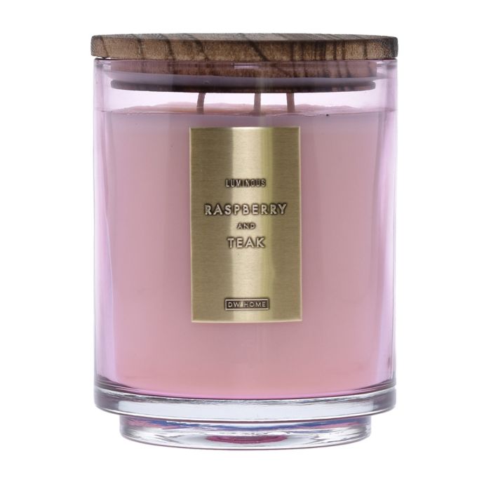 Dw Home Raspberry And Teak Wood Accent 29 Oz 3 Wick Jar Candle In Pink Bed Bath Beyond