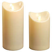 Battery Operated Pillar Candle with Moving Flame in Cream