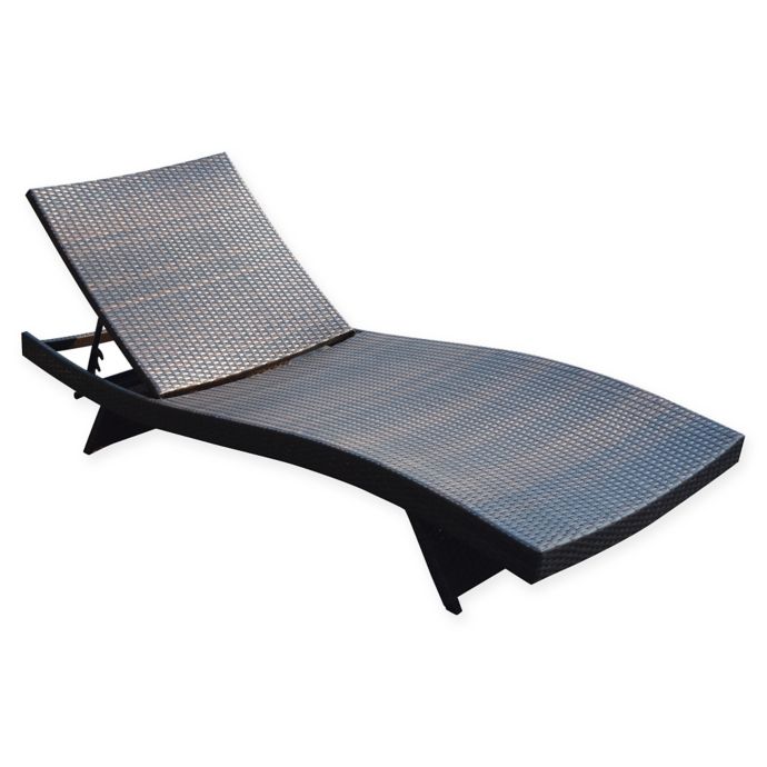 Barrington All-Weather Wicker Chaise Lounger | Bed Bath ...