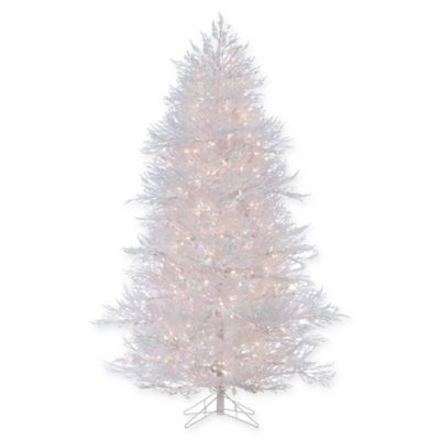 white pre lit christmas tree
