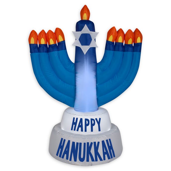 Gemmy Happy Hanukkah Menorah Inflatable Outdoor Decoration Bed