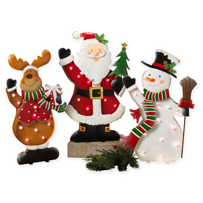 Gerson 3-Piece LED Holiday Characters Set | Bed Bath & Beyond