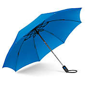 UnbelievaBrella&trade; Reverse Compact Umbrella in Black/Blue
