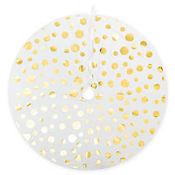 54-Inch Glam Dots Christmas Tree Skirt in White