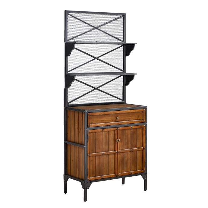 Southern Enterprises Bexfield Bakers Rack in Gunmetal Grey Bed Bath