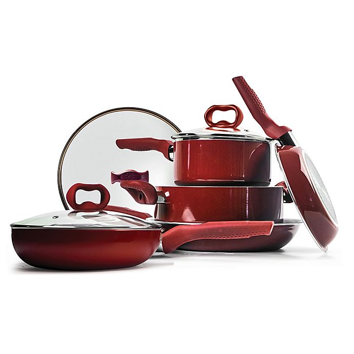 Alternate image 1 for Ecolution™ Bliss Nonstick Aluminum Cookware in Candy Apple Red