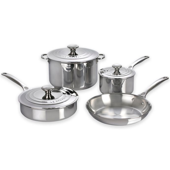Le Creuset® 7-Piece Nonstick Stainless Steel Cookware Set  Bed Bath & Beyond