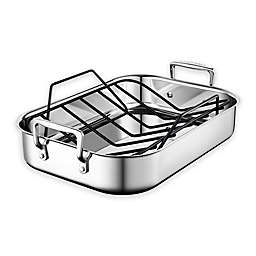 Le Creuset® 14-Inch x 10-Inch Stainless Steel Roasting Pan with Nonstick Rack