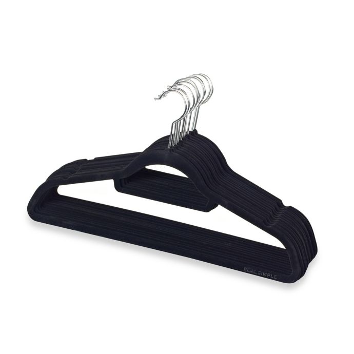 Real Simple® Slimline Flocked Suit Hangers (Set of 12) | Bed Bath 