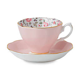 Royal Albert Rose Confetti Vintage Teacup and Saucer