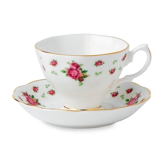 Royal Albert CHEPNK26581 New Country Roses Vintage Teacup and Saucer White