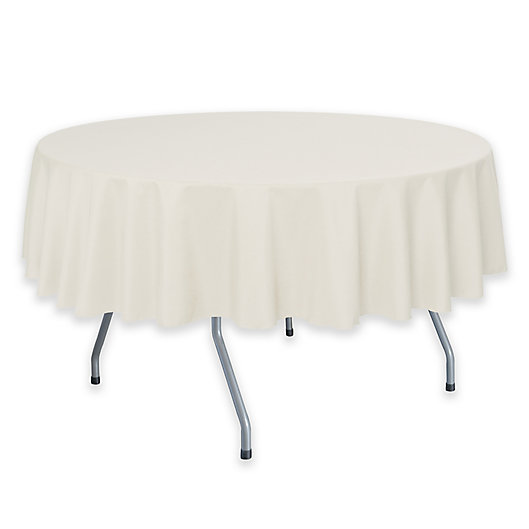 Basic Round Tablecloth Bed Bath Beyond, How Many Chairs Fit Around A 55 Inch Round Tablecloth