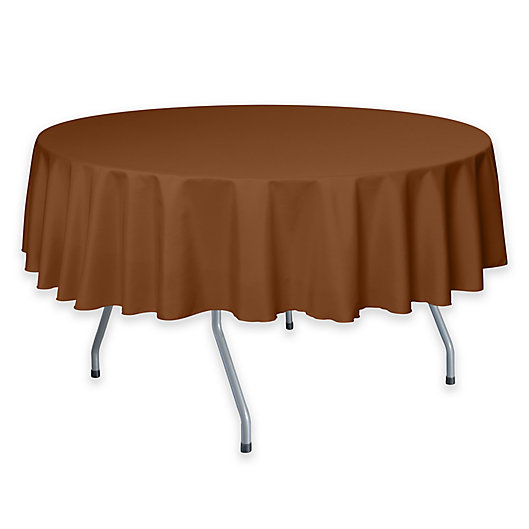 Alternate image 1 for Solid  60-Inch Round Tablecloth in Copper Brown