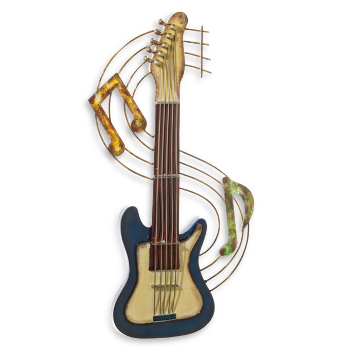 Metal Guitar Wall Art in Blue | Bed Bath & Beyond