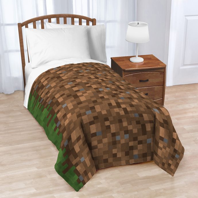 Mojang Minecraft Grass Twin Blanket Bed Bath & Beyond