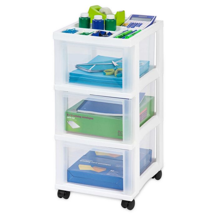 Iris 3 Drawer Rolling Storage Cart Bed Bath And Beyond Canada