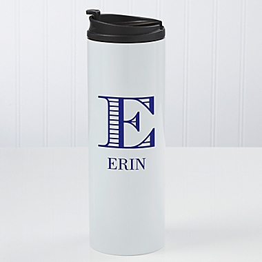 Striped Monogram 16 oz. Travel Tumbler. View a larger version of this product image.