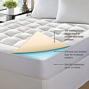 High-Loft Memory Foam Queen Mattress Pad in White. View a larger version of this product image.