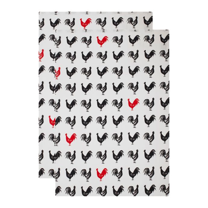 Mu Kitchen French Hen Designer Print Kitchen Towels Set Of 2 Bed Bath Beyond