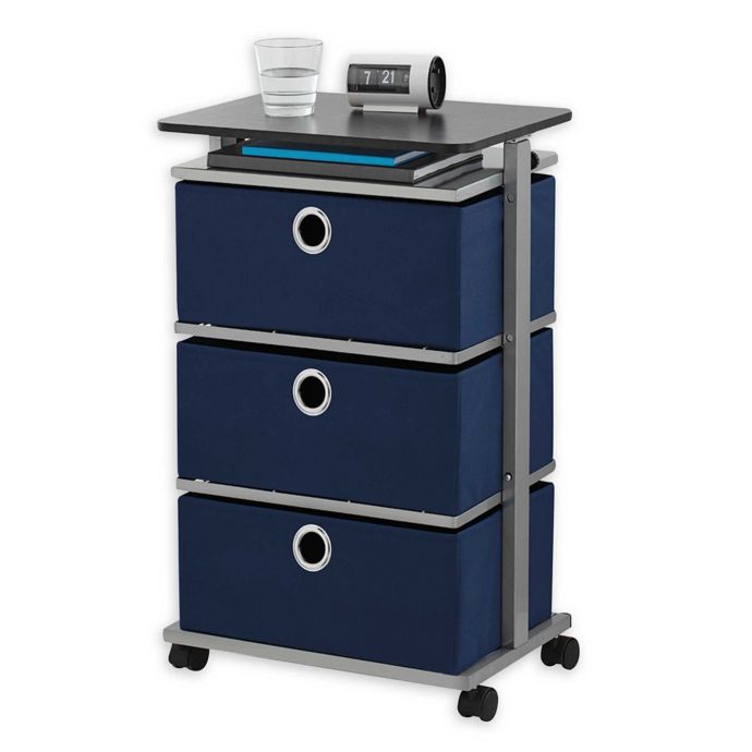 Studio 3B™ 3Drawer AdjustableTop Storage Cart in Peacoat Bed Bath