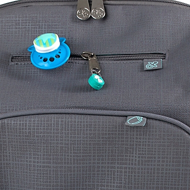 Fisher Price&reg; Kaden Super Cooler Backpack Diaper Bag in Grey/Aqua. View a larger version of this product image.