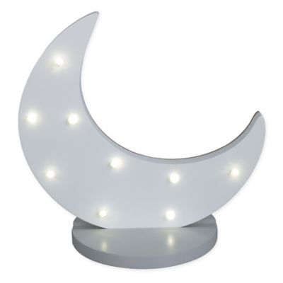 NoJo&reg; White Moon Shaped Standing Marquee Light in White