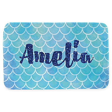 Mermaid 20&quot; x 32&quot; Bath Mat in Blue. View a larger version of this product image.