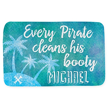 &quot;Pirate Booty&quot; 20&quot; x 32&quot; Bath Mat in Blue. View a larger version of this product image.