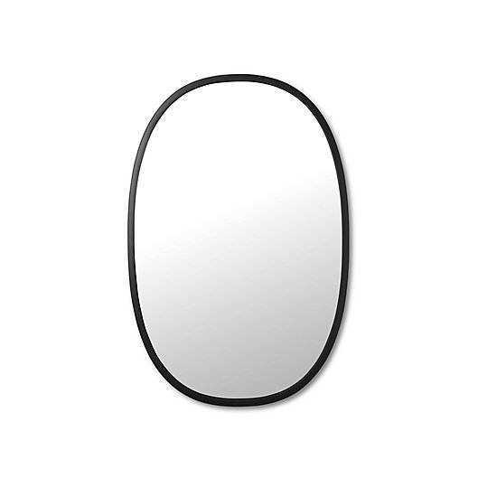 Alternate image 1 for Umbra® Hub 24-Inch x 36-Inch Oval Wall Mirror in Black