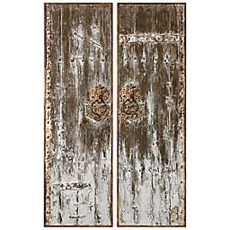 Uttermost Giles Aged Wood White Washed Wall Art (Set of 2)