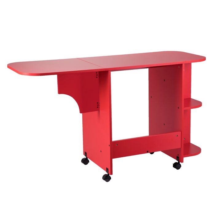 Southern Enterprises Expandable Sewing Table On Wheels In Red