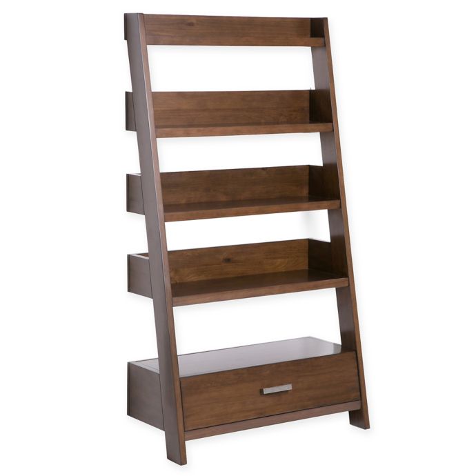 Simpli Home Deanna Ladder Bookshelf With Drawer Bed Bath And