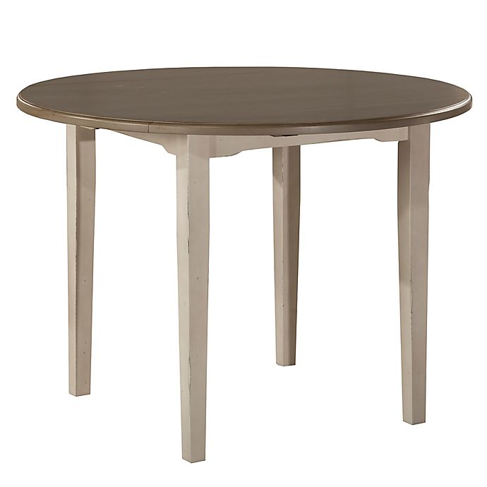 Hilale Furniture Clarion Round Drop, White Round Drop Leaf Dining Table