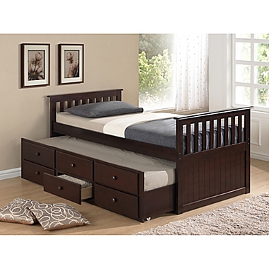 Storkcraft Kids Marco Island Twin Captain&#39;s Bed with Trundle and Drawers. View a larger version of this product image.