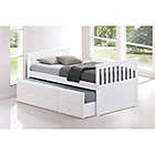 Alternate image 1 for Storkcraft Kids Marco Island Twin Captain&#39;s Bed with Trundle and Drawers in White