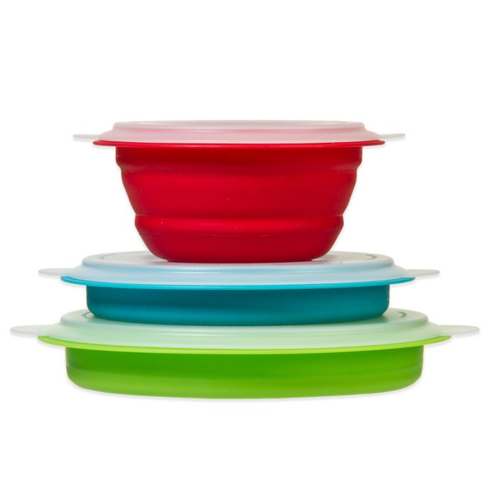 Prepworks Collapsible Storage Bowls with Lids (Set of 3 ...