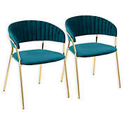 LumiSource&reg; Velvet Upholstered Tania Chairs (Set of 2)