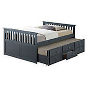 Storkcraft Kids Marco Island Full Captain&#39;s Bed with Trundle and Drawers
