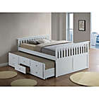 Alternate image 1 for Storkcraft Kids Marco Island Full Captain&#39;s Bed with Trundle and Drawers in White
