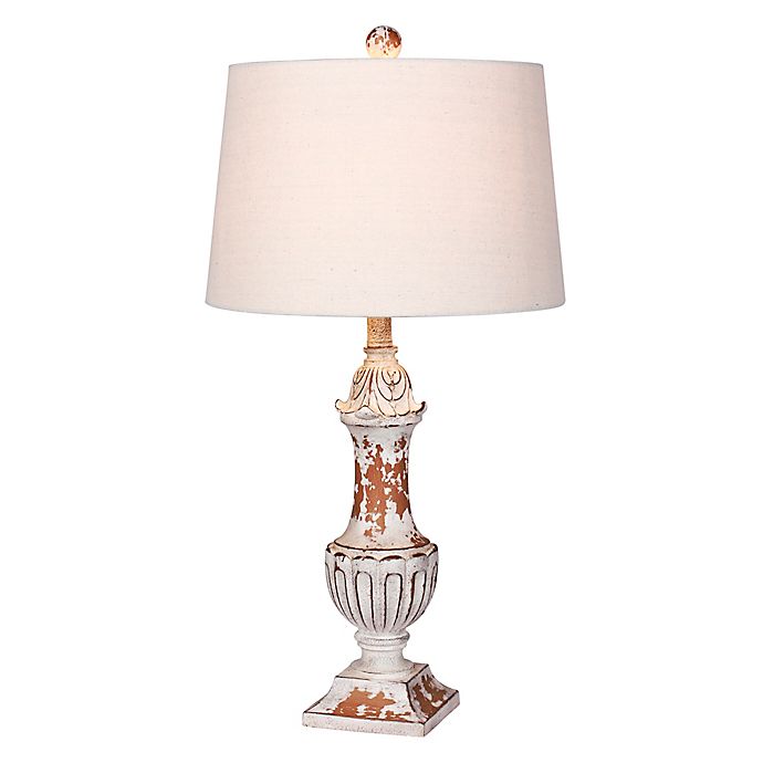 Fangio Lighting Distressed Urn Table, White Urn Table Lamp